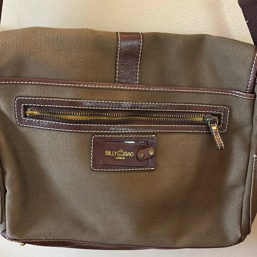 Billy Bag, London Stylish Brown Canvas Messenger Bag